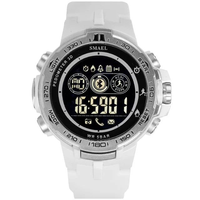 SMAEL 8012 Stylish Stylish Man Digital Watch 2022 Stainless Steel Water Resist LED Light Chronograph Sports Wrist Watch