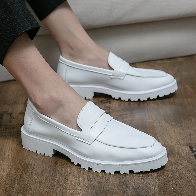 Mens Shoes Slip-on shoes Loafers ASOS Chunky Loafers in White for Men 