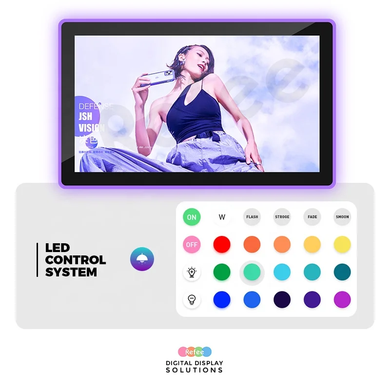 Meeting Room Android Interactive Touch Screen Poe Wall Mount Display Lcd Monitor Adjustable Led Lighting bar Conference Tablet