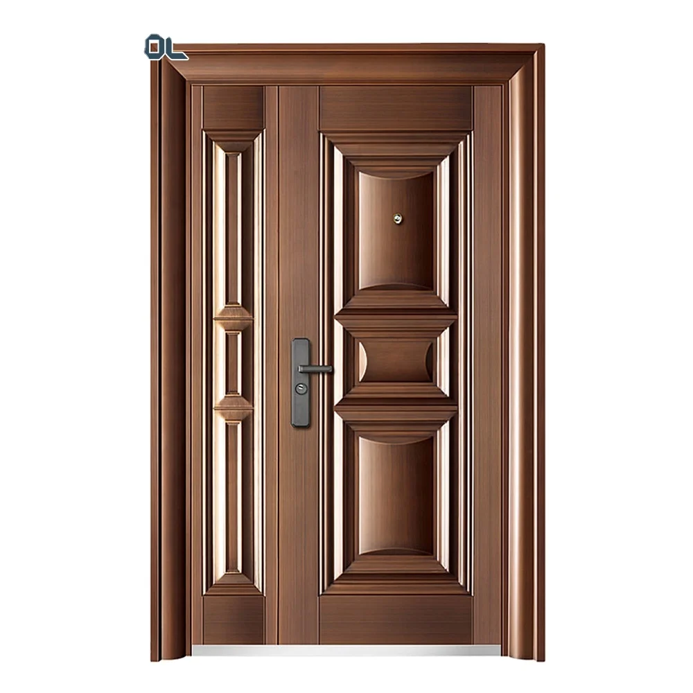 Steel Main House Puerta De Seguridad Steel Door Exterior,Entrance Imitate Bronze Front Security Modern Steel Doors