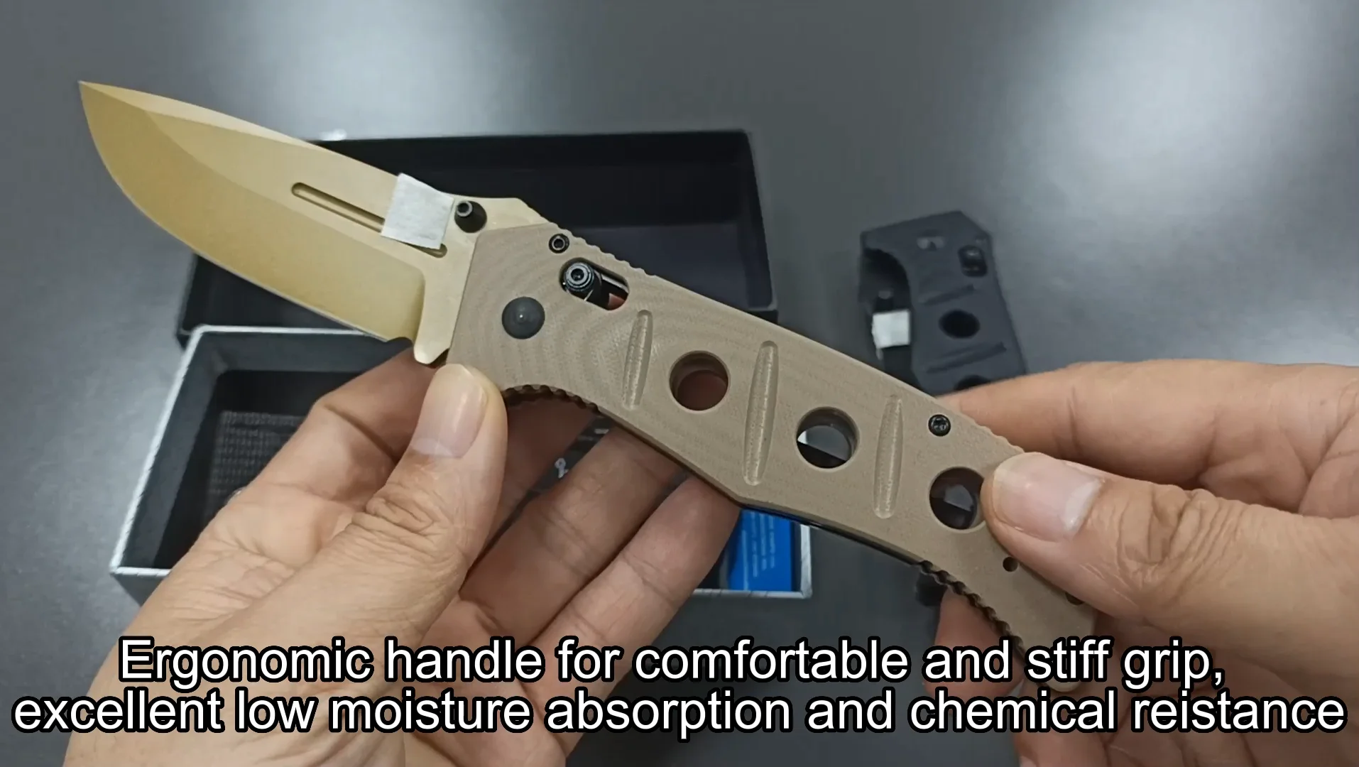 Adamas 275 Axis Manual Tactical Folding Knife G10 Handle Khaki Black