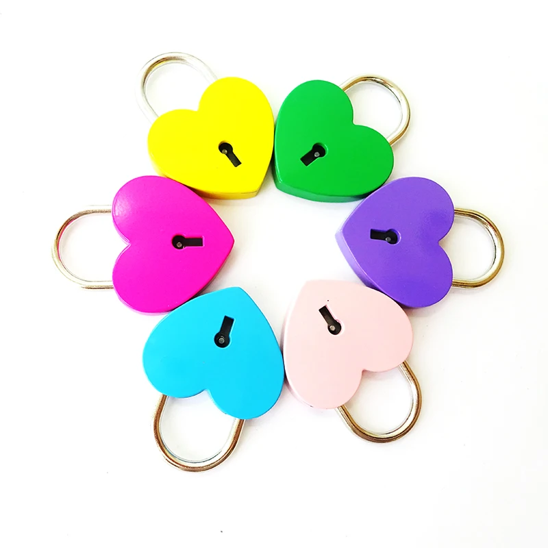 Colorful Small Smart Heart Shape Lock Padlock Heart