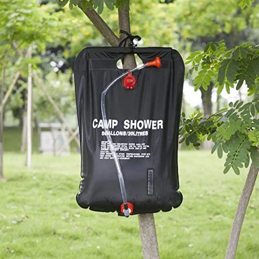 Sac d'eau de bain de douche de camping en plein air portable capacité 20L  sac de bain de camping de chaleur de soleil 