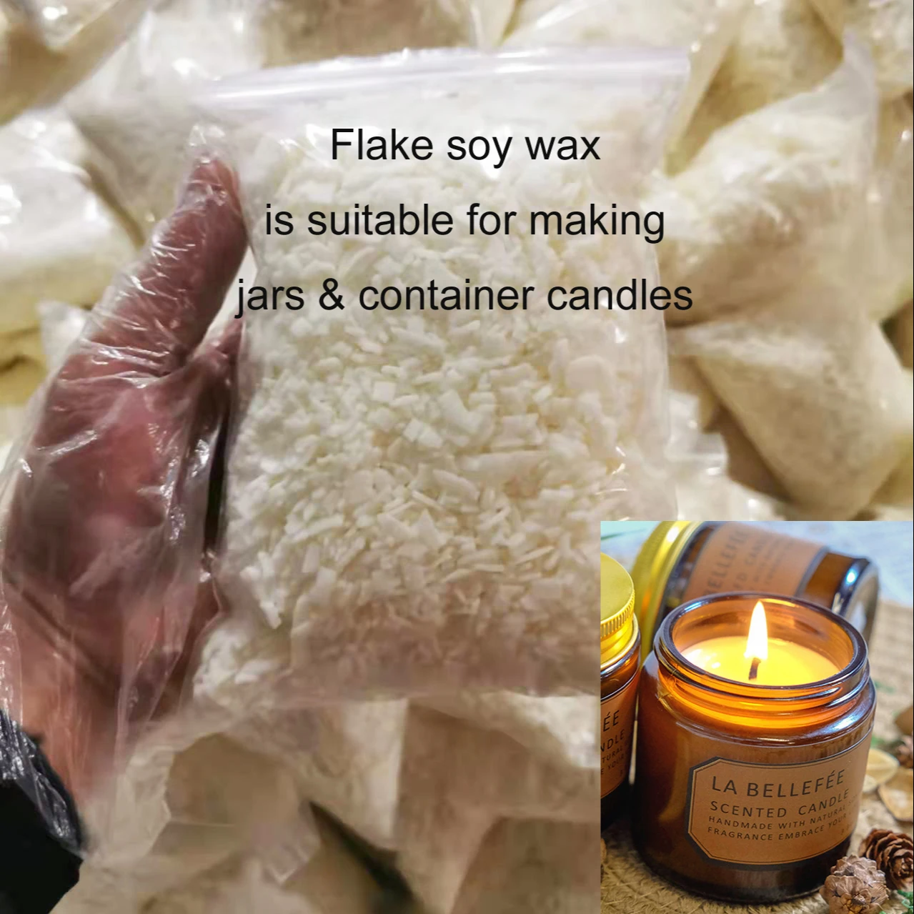 Pure Soy Wax /Flakes 500g Scented Candles Materials DIY Wax Candle