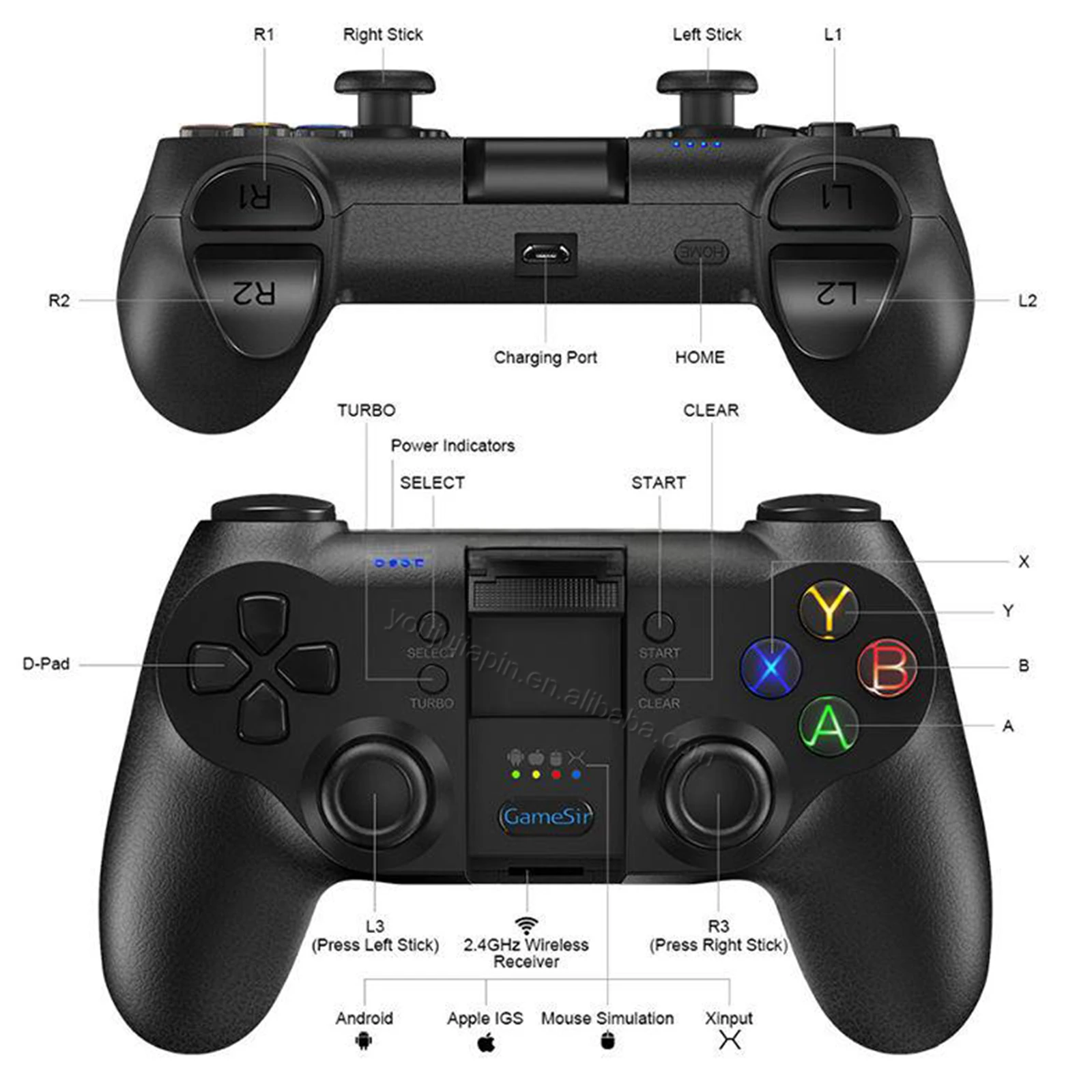 Gamesir T1d Remote Controller DJI Tello Drone Transmitter Joystick
