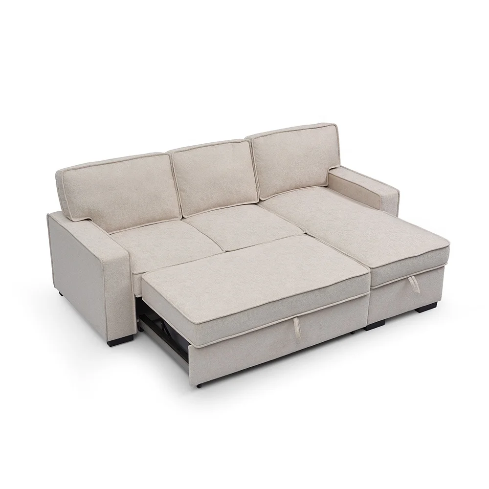 VASAGLE Convertible Sofa Cum Bed with Storage Living Room Furniture Customized L Shaped Sofa Bed