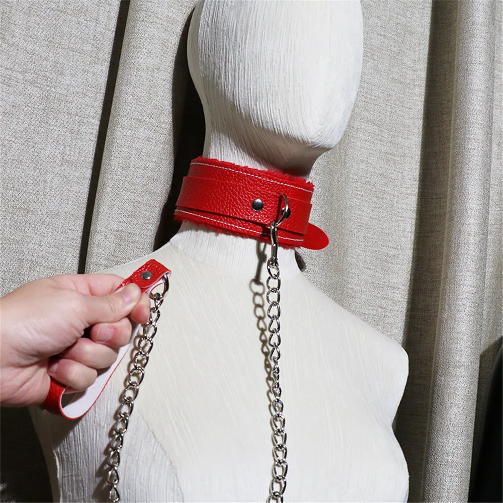 SM Leather Collar Metal Traction Rope Chain Couple Love Bondage Sex Bondage  Neck Collar| Alibaba.com