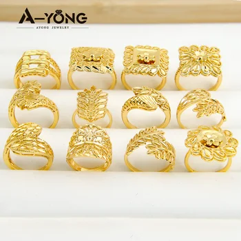 Wholesale Popular Large Open Rings Gold Plated 18k Engagement Leaf Ring