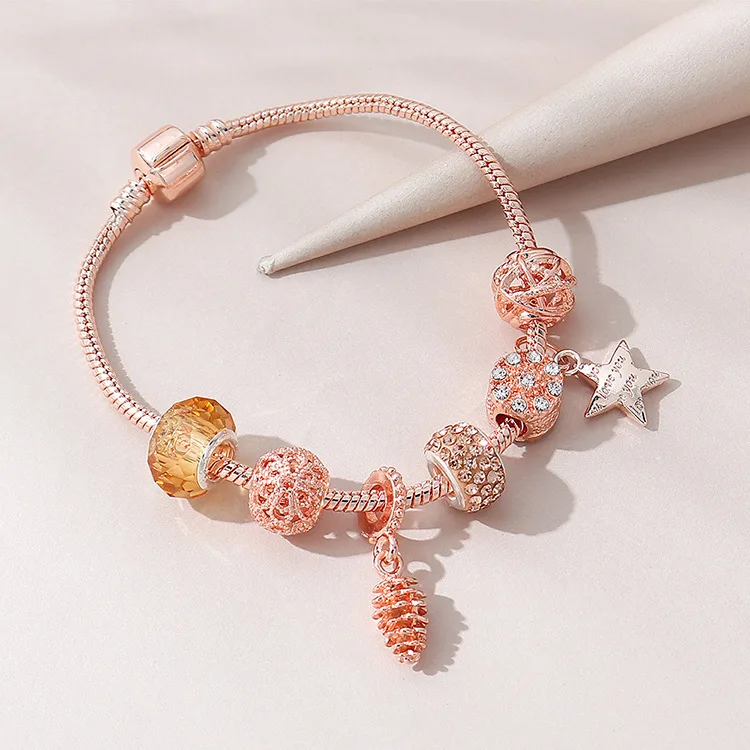 adjustable flower bracelet charms handmade diy