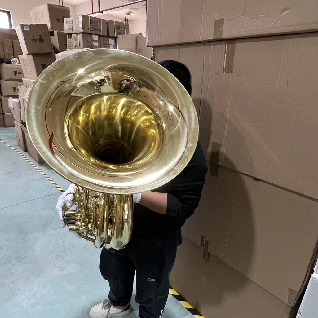 SLADE Factory Brass Musical Instruments Professional Bb Euphonium Hug Bugle 50cm Horn 4 Vertical Keys Pistons Bass Tuba