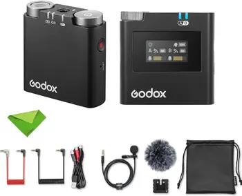 Godox Virso S M1 Wireless Lavalier Microphone 2.4GHz Mic With Transmitter and Receiver