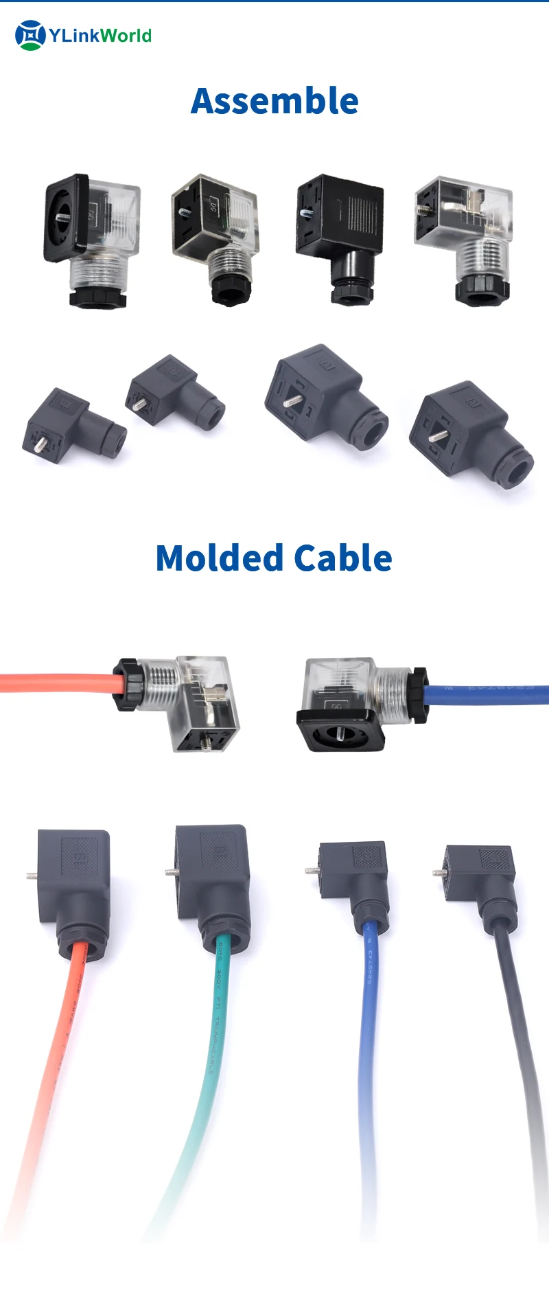 Waterproof Din 43650 Connector Male Female 2+pe 3+pe Molded Socket