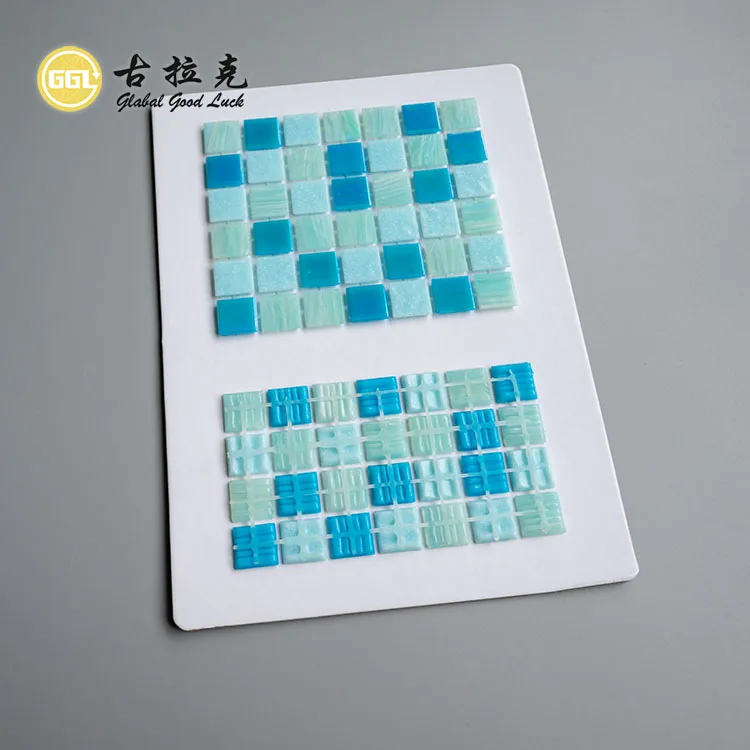 Swimming Pool Design Dot-mounted Mixed Color Glass Mosaic Tile Interior Decoration