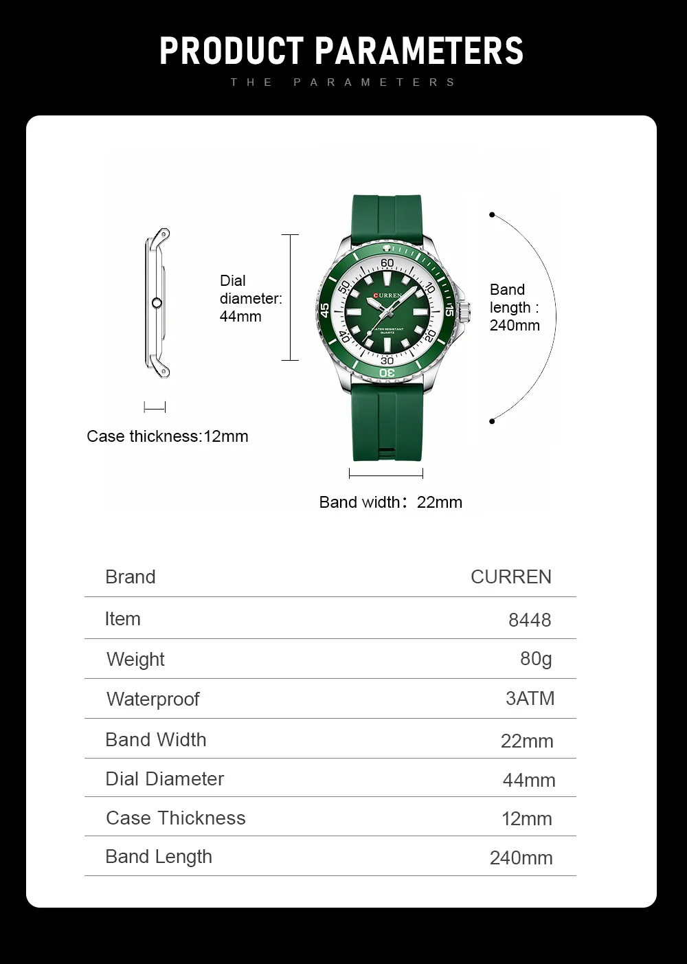 CURREN 8448 Waterproof Luminous Hands Wrist Luxury New Quartz Watches Men's Support montre homme Watches for men reloj