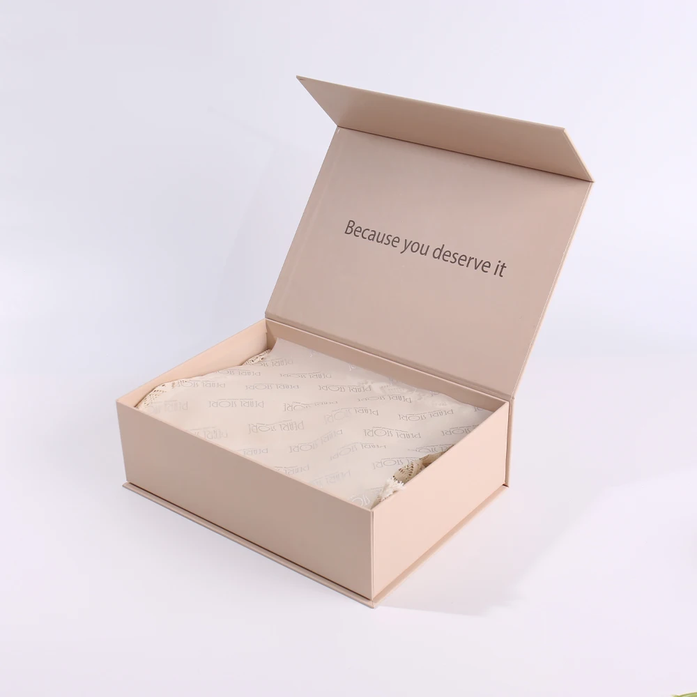 Custom High-End Flip Paper Box for Scarf Packaging Hot Stamping Printed Rigid Magnetic Cover Embossing Elegant Gift Packaging