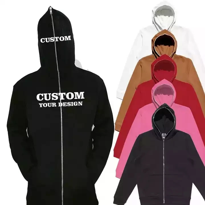 New Custom Full Face Zip Rhinestone Hoodies Streetwear Hoodie Men ...