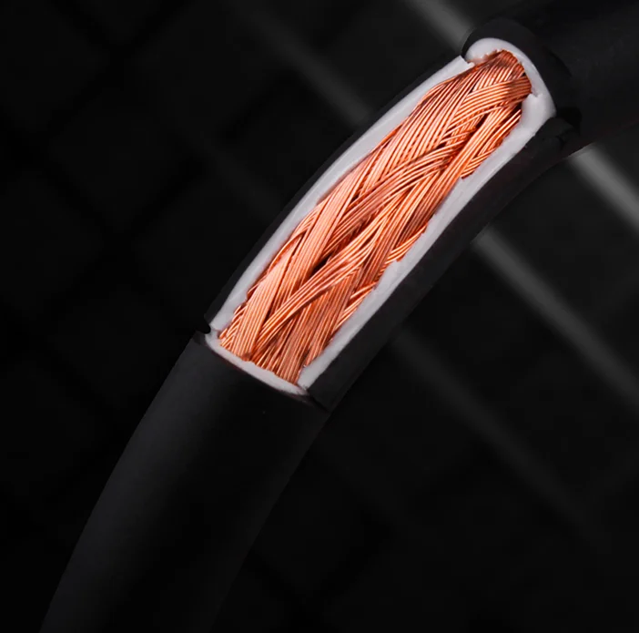 OEM ODM 24K Gold Plated Contact Bare Copper Cotton Braided Cable