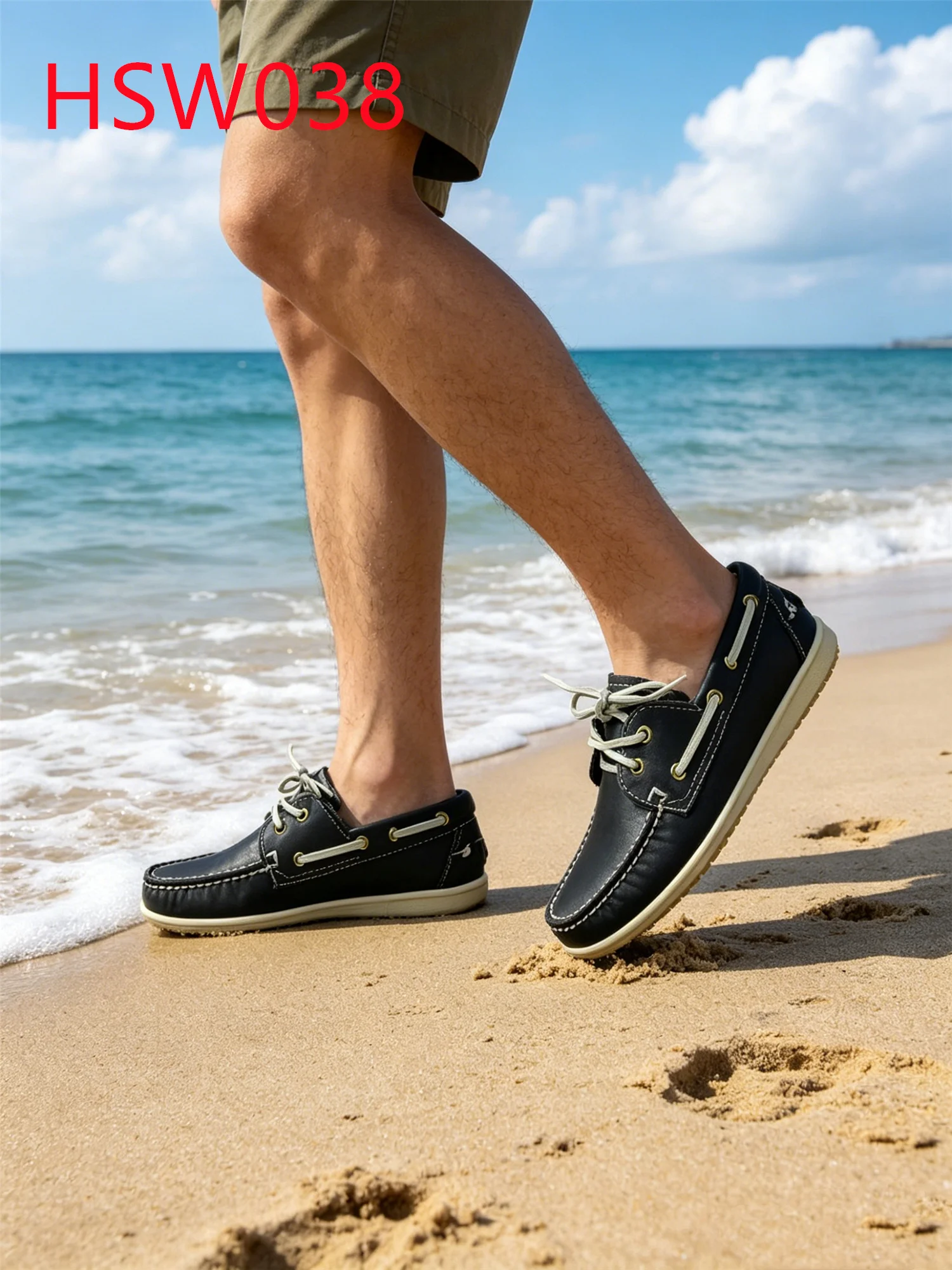ZYF,Outdoor Activities Lace up Style Hand Stitching Boat Shoes Authentic Cowhide Non-irritating Practical Lazy Shoes HSW038