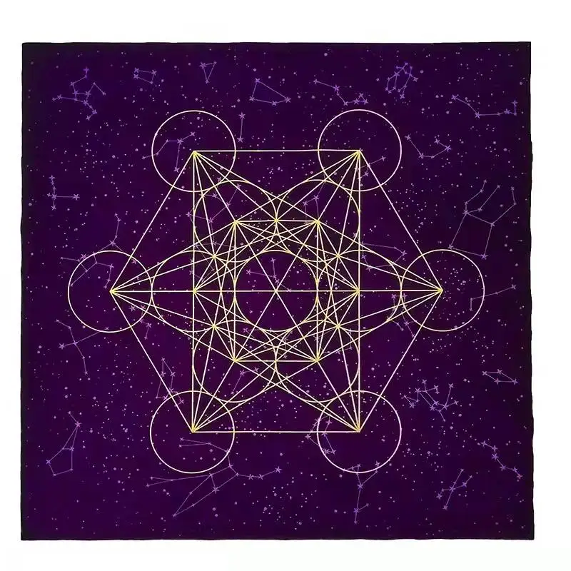 Tailai Tarot Card Divination Tablecloth Altar Cloth Pentacle Astrology for Tarot Enthusiasts Psychologists Board Game Cloth