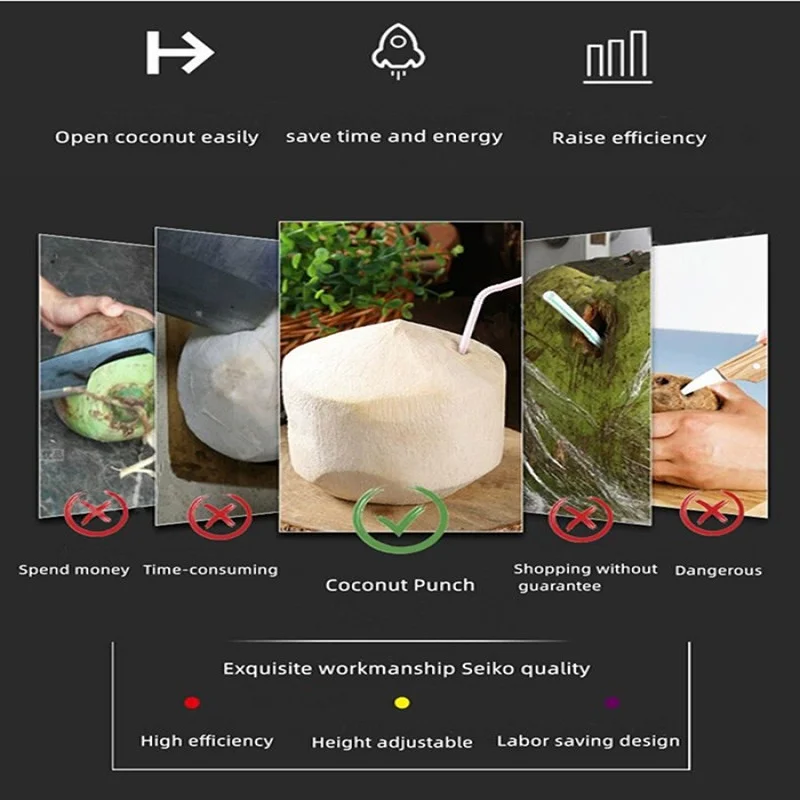 NEWEEK Home Use Manual 2022 Green Coconut Opener Tool Easy Open Fresh  Coconut Opener Machine