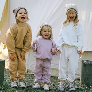 OEM Skin-friendly Sustainable Fabric Matching Sweatsuit Set Raglan Sleeves Moisture-Wicking Brushed Interior Pullover Sweatpants