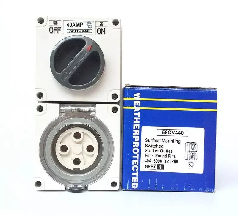 Rowco Ip56 56cv Series Australian Industrial Weatherproof Combination Switched ...