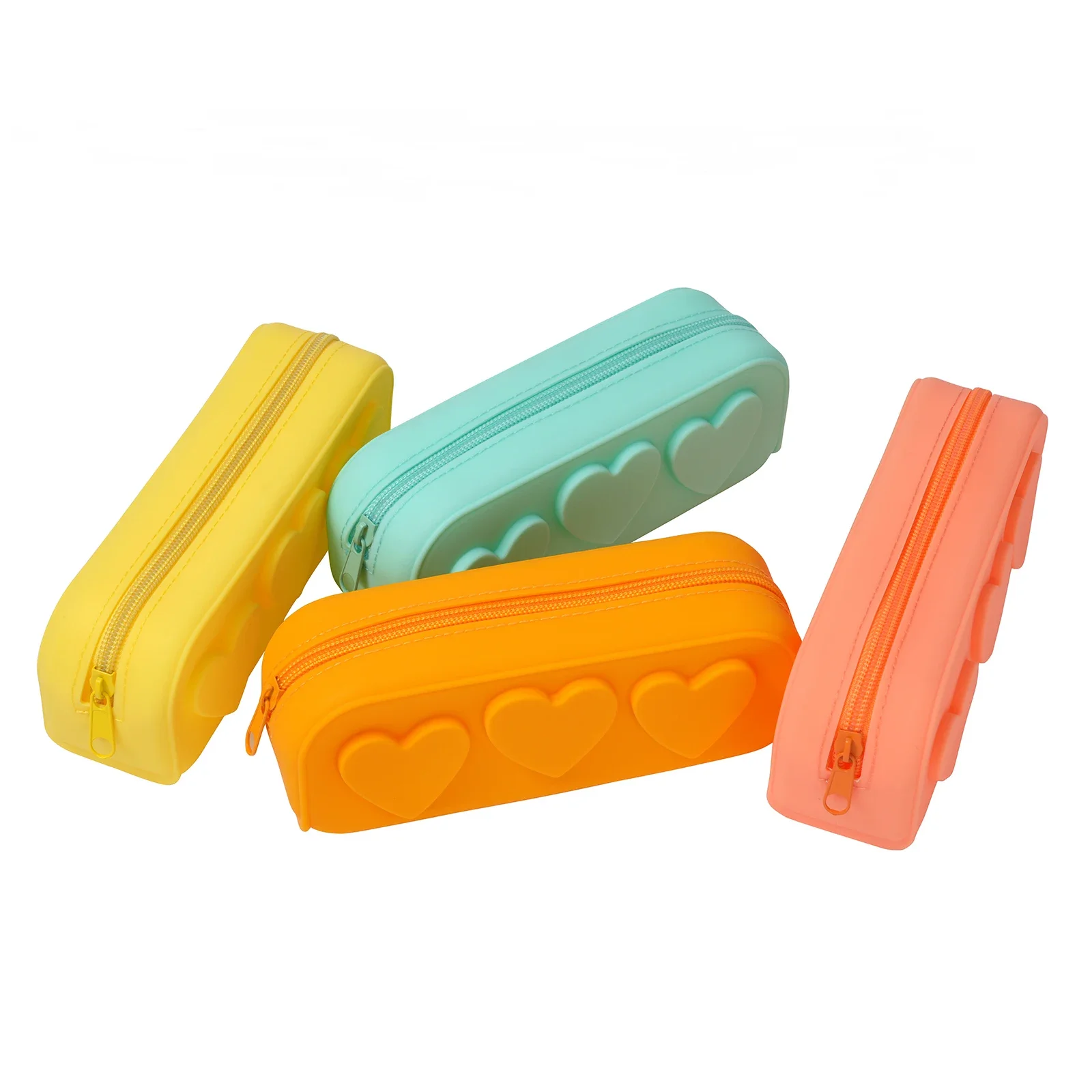 Custom 2024 Kawaii Cute 3D Silicone a Pencil Case Box Pouch Bag Beautiful Small School Kid with Zipper for Girls Boy