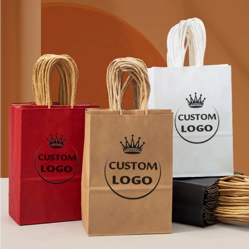 Luxury Custom Printed Kraft Paper Bag for Coffee Boba