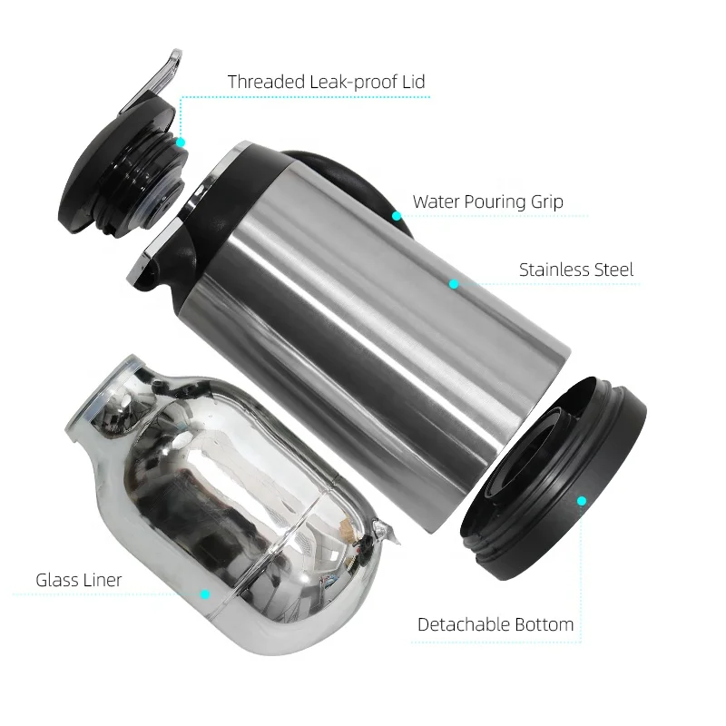 Nice One Glass Inner Insulated Tea Coffee Thermos Vacuum Flask