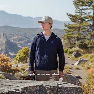 PELLIOT Men's Lightweight Running Skin Jacket Breathable Outdoor Sun Protection Windproof Rash Guard Clothing