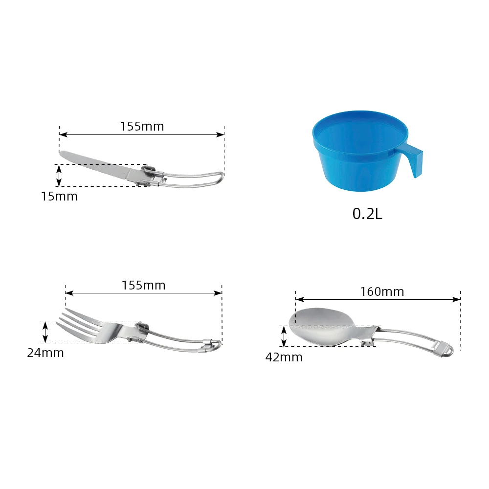 Customized Camping Tableware Hiking Kitchen Pot Set Equipment Stainless Steel Camping Cookware Set manufacture