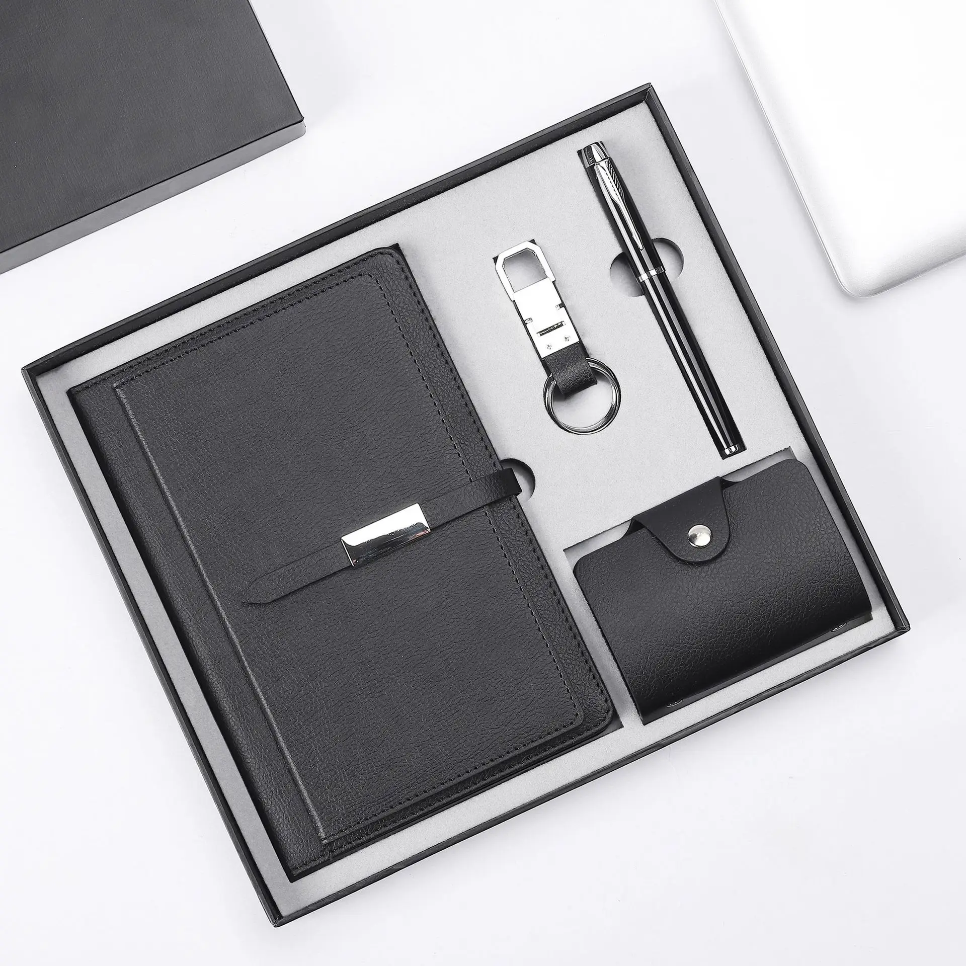 Black Leather Corporate Gifts Set