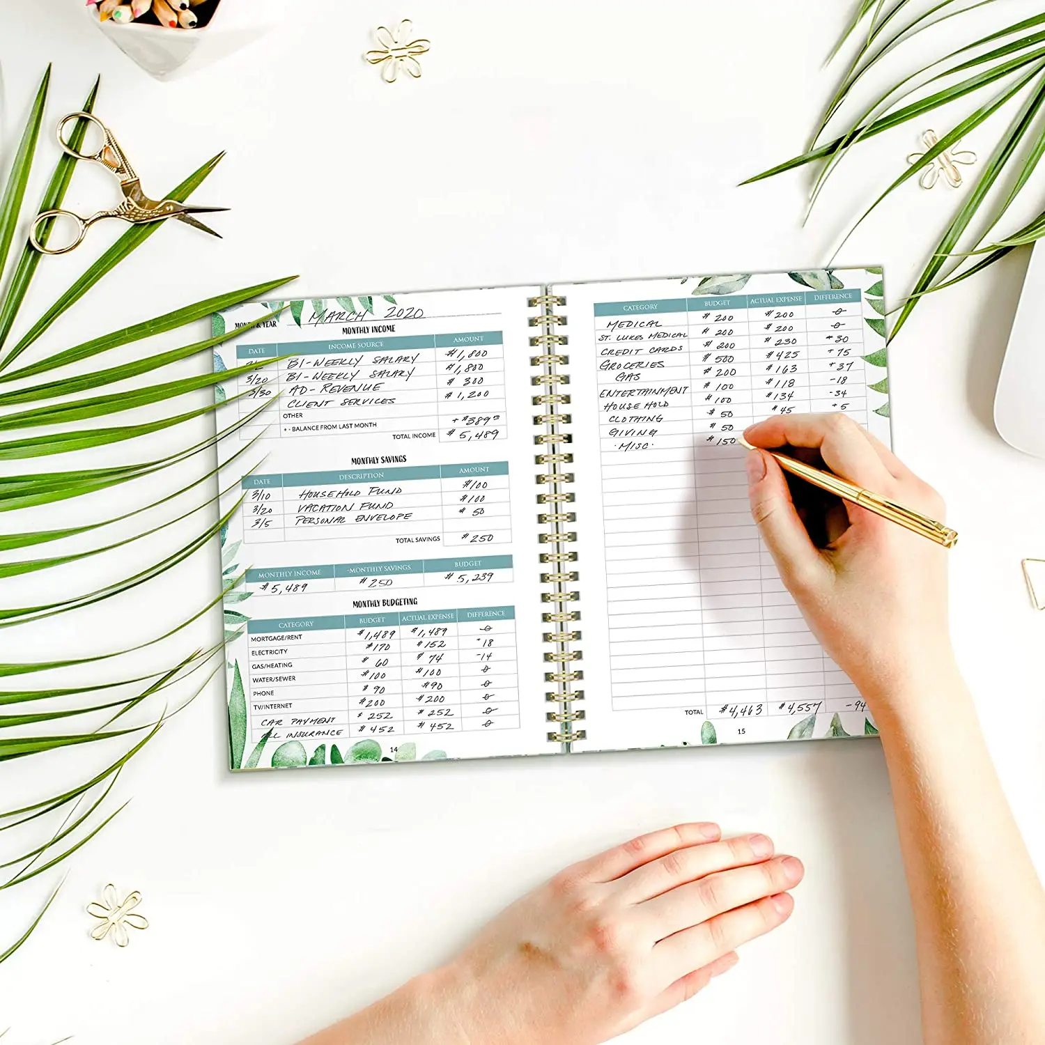 Financial Planner Organizer Expense Tracker Notebook Journal Budget Book