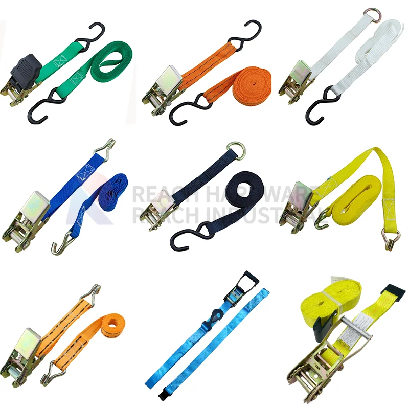 2in*5tons Heavy Duty Ratchet Tie Downs,Cargo Control Ratchet Tie Down Transport Straps Cargo Lashing Belt Strap with J Hook details