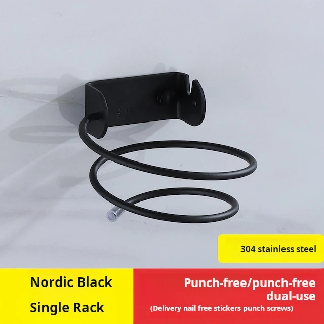 Drill Hair Dryer Holder, Stainless Steel Hair Dryer Shelf, Bathroom Wall Mounted Hair Dryer Holder