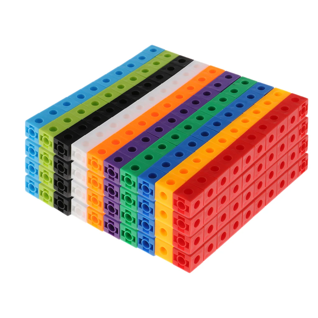 100Pcs 5 colors Multilink Linking Cubes /Math Manipulative/ Counting Blocks 