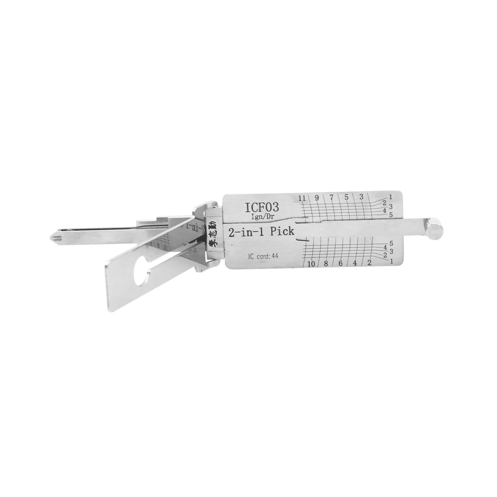 ICF03 Lishi 2-in-1 Lock Pick Set Decoder Lockpick Car Locksmith Supplies for 2005-2011 Old Ford Kuga Car Lock Cylinder