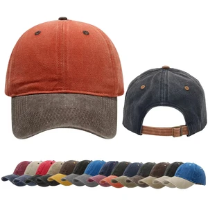Unisex Washed Caps Vintage Color-matched Baseball Cap Men Women Adjustable Casual Summer Outdoor Streetwear Sports Soft Sun Hat