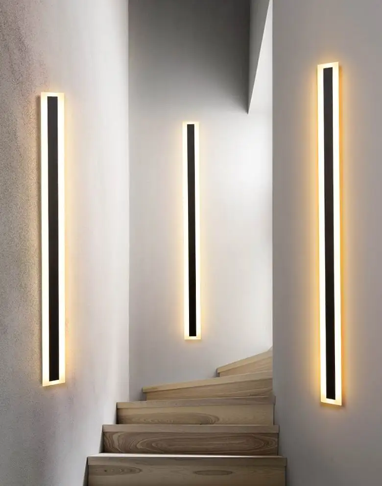 Линейный настенный светильник из нержавеющей стали наружное комнатное бра внешнее освещение акриловая линейность IP65