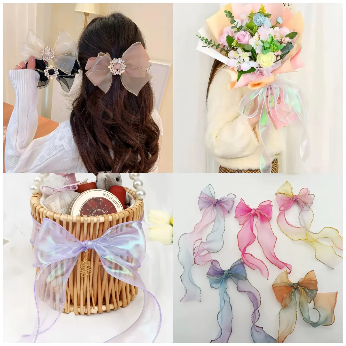 Silk Ribbon Bracelet Satin Used for Florists Fresh Flower Packaging Material Floral Wave Gifts