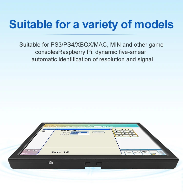 18.5 Inch Industrial Display HD-MI USB Resistive Touch Wide Screen Plastic TFT VESA Wall Mounted Industrial Monitor
