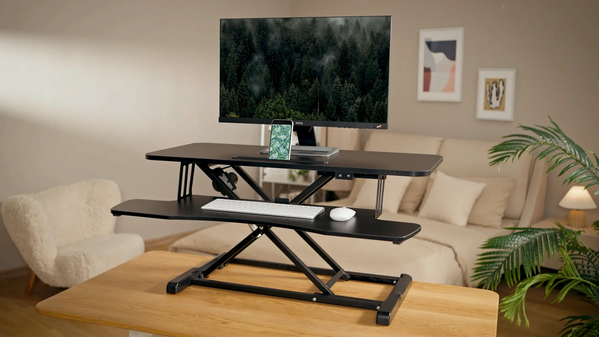 Electric Height Adjustable Sit Stand Workstation Economy Tabletop