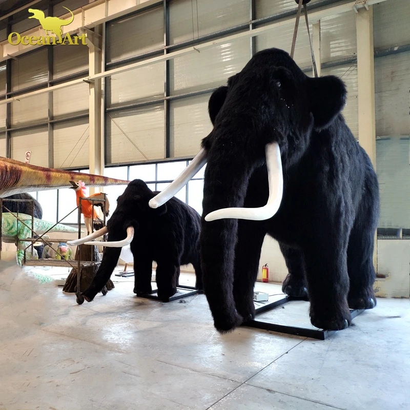 Realistic Animatronic Animal Model Animatronic Wooly Mammoth for Zoo