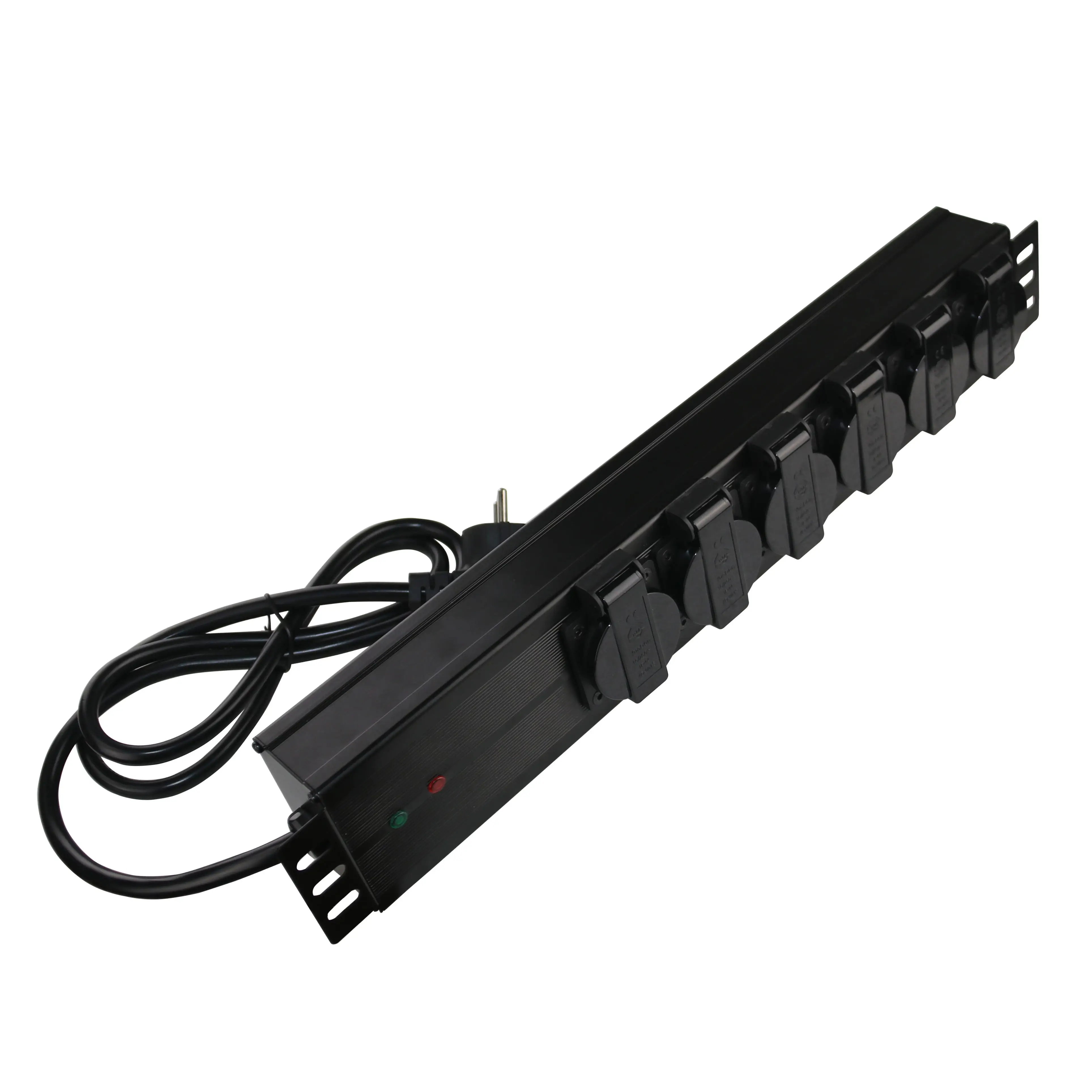 PDU Surge Arresters T2+T3 10A-16A 275V AC In10kA Imax20kA 19'' Cabinet with Suppressor Filter  6 Outlets US Power Strip