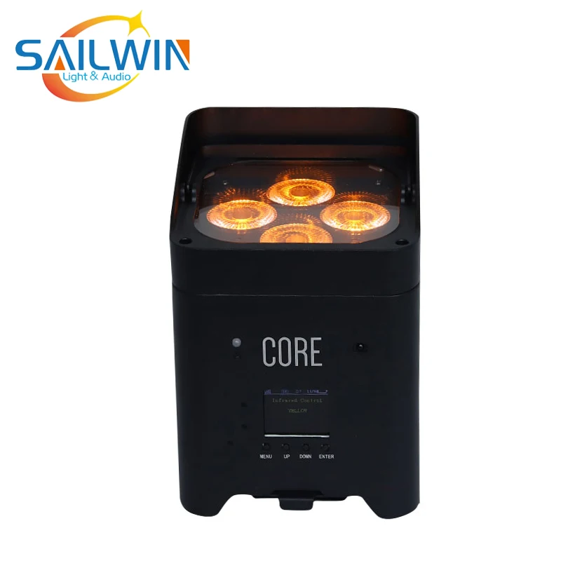 Sailwin Stage Lighting APP Mobile 4X18W  RGBAW UV Battery Powered LED Par Light for Wedding Party