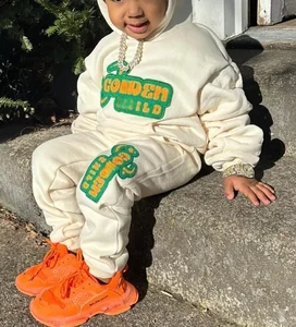 Factory Customized Male Boys Pullover Jogger Tracksuit Unisex Hoodie and Sweat Pants Suits Set for Kids