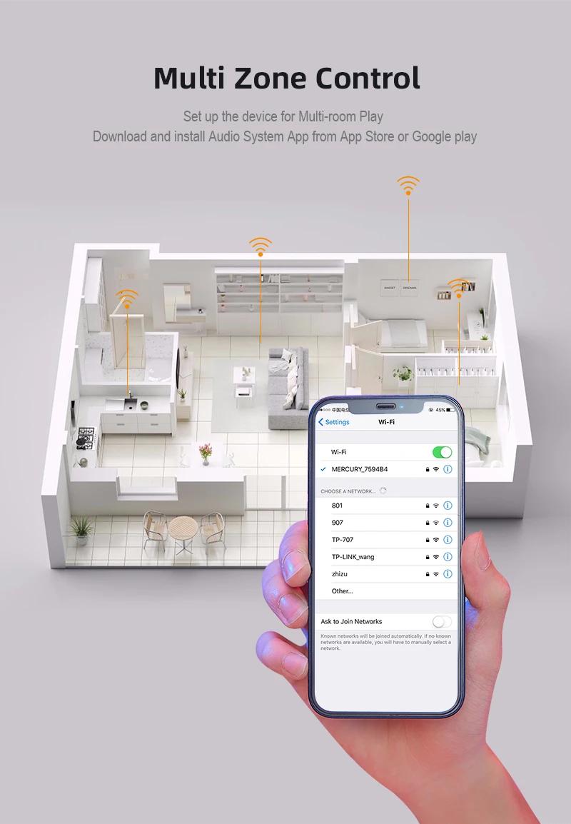 Hot 2.1 Sono S Wifi Bluetooth Inceiling Amplifier Speakers Wireless