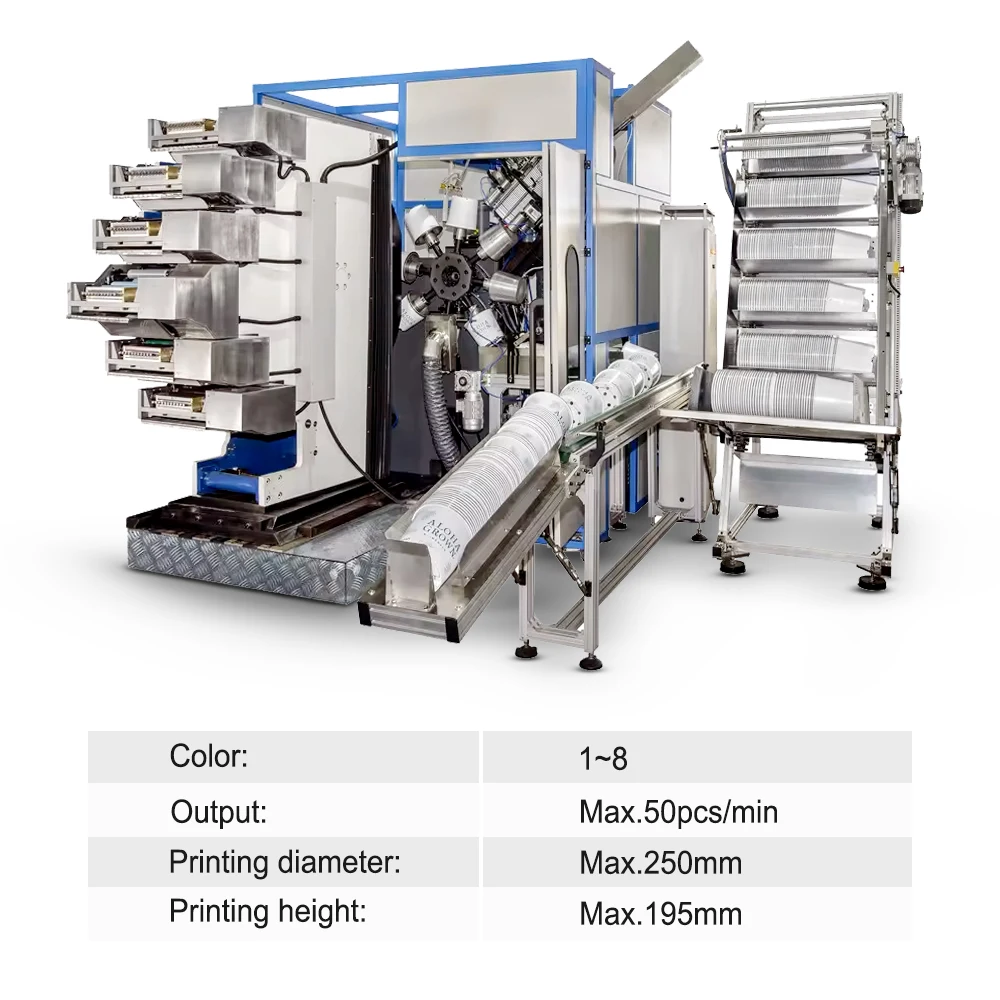 APM-6350 Pail Printer Automatic Offset Printing Machine  Cylindrical Plastic Bucket Dry Offset Printing Machine