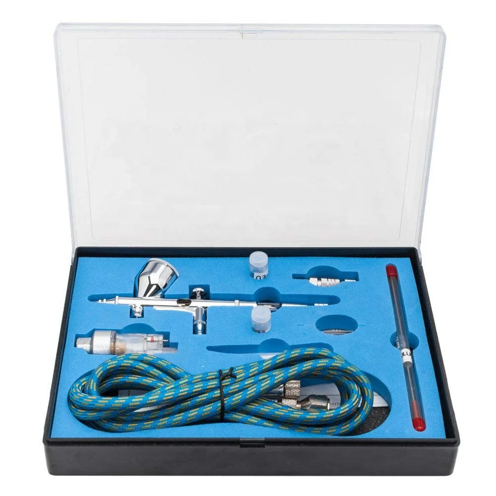Kit Aérographe Sans Fil Avec Compresseur Intégré - Alimentation Par Gravité, Buse 0,3 Mm - Rechargeable USB - Pour Ongles, Gâteaux, Maquillage