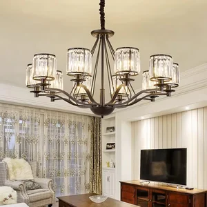 Modern Luxury Black American Living Room Pendant Light Ceiling Mounted LED Lamp for Hotel Villa Living Room